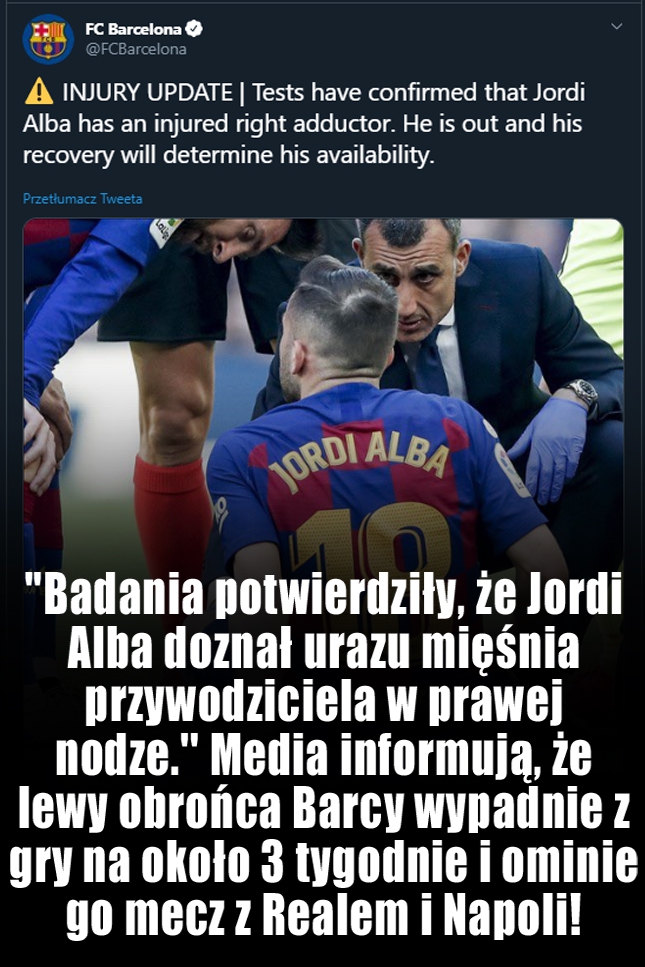 OFICJALNIE! Kolejny piłkarz Barcy kontuzjowany...